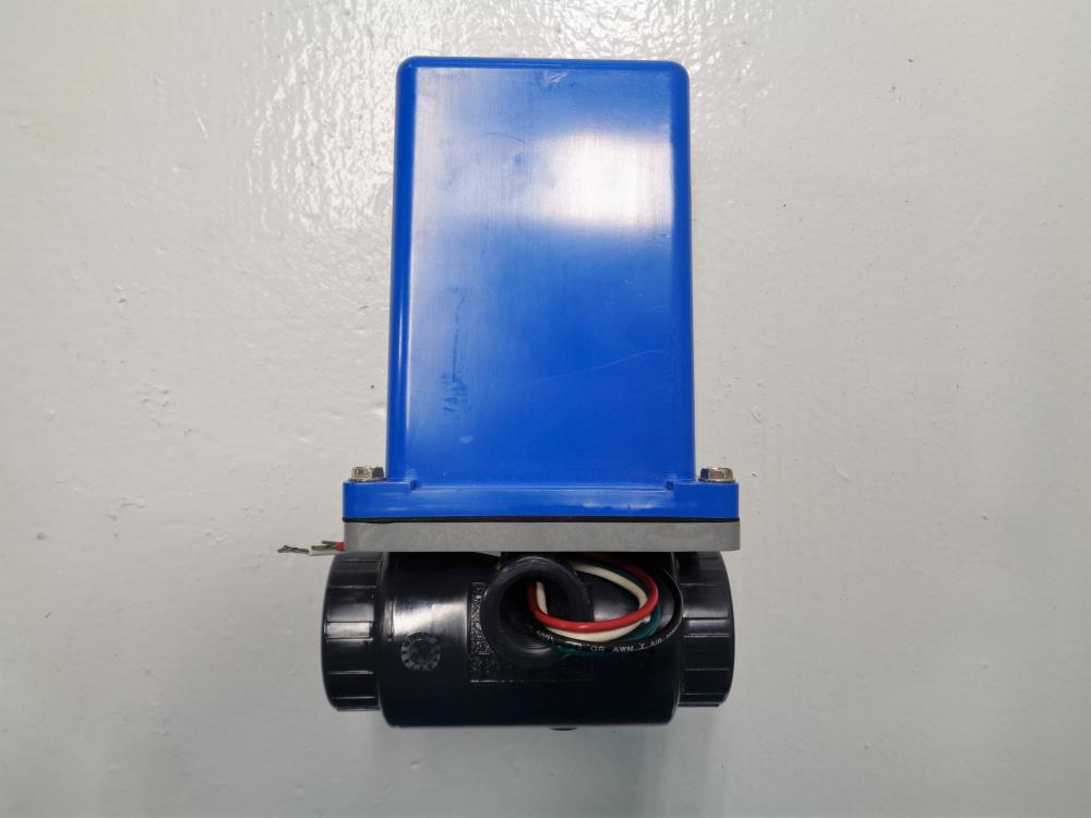 Asahi 1-1/4" Threaded PVC Ball Valve 2016012 and Electromni Electric Actuator